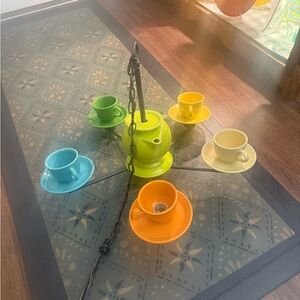 Reconfigured Fiestaware chandelier